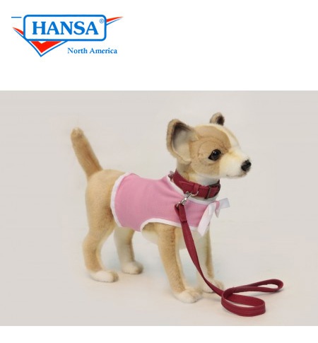 Hansa Chihuahua With Pink Coat And Leash 6385