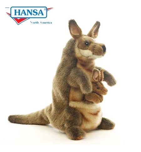 Kangaroo Full Body Hand Puppet by Hansa Realistic Look Plush Animal Learning Toy 