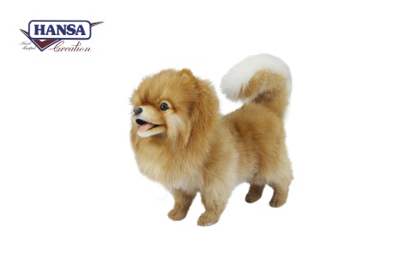 Hansa Pomeranian Dog Standing Plush Dog
