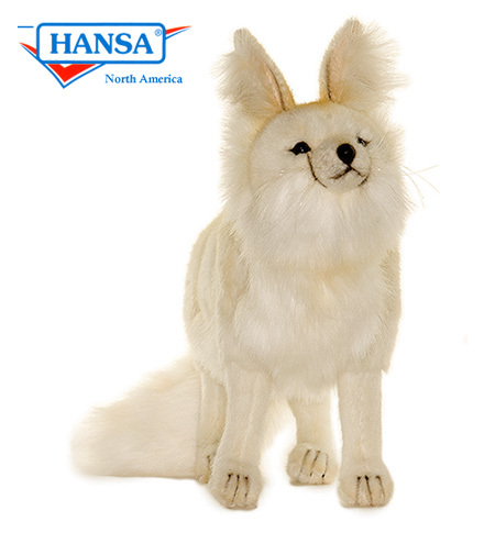 Hansa Lying White Snow Fox 6088 Soft Toy Sold by Lincrafts Established 1993 