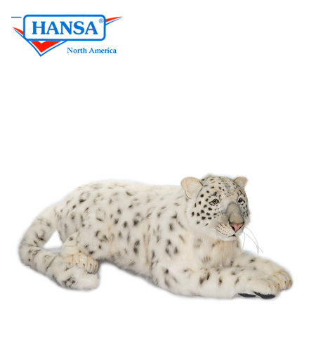 Snow Leopard Jacquard Large Stuffed Animal, Leopard Plush Toy