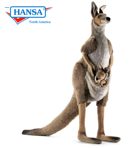 Kangaroo Mama and Joey Lifesize 3235