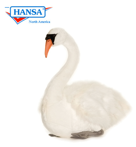 Hansa White Swan 4085 Plush Soft Toy Bird Sold by Lincrafts UK Est.1993 