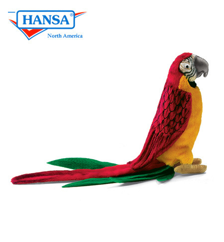 Hansa Yellow/Blue Parrot 3325 Plush Soft Toy Sold by Lincrafts Established 1993 