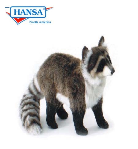 Hansa Standing  Raccoon 5181 Plush Soft Toy Sold by Lincrafts Established 1993 