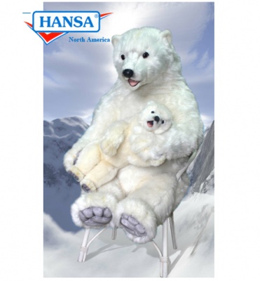 Hansatronics Mechanical Polar Bear Mama & Baby (0080)